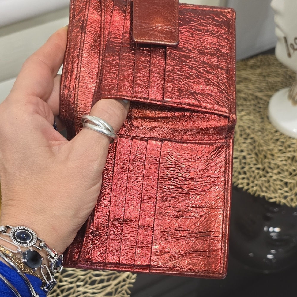 Yves Saint Laurent Shimmering Copper Wallet RARE VINTAGE - Picture 13 of 16